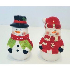 Christmas Snowman Ceramic Salt and Pepper Shakers